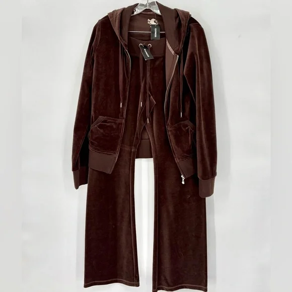 Express Brown Velour Tracksuit - Picture 2 of 10